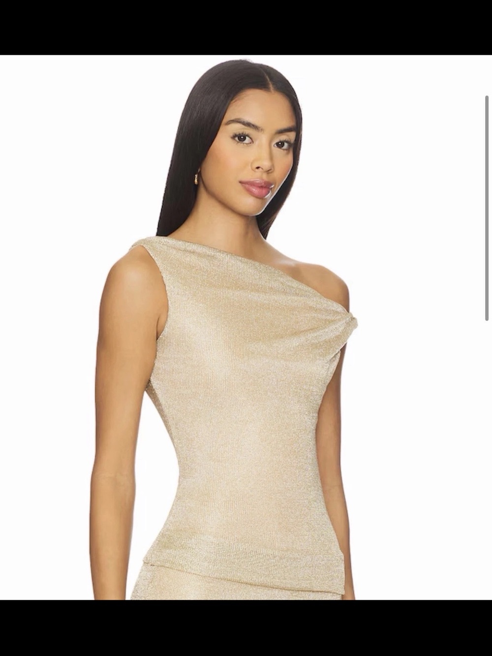Runaway The label ELAINE ONE SHOULDER GOLD TOP